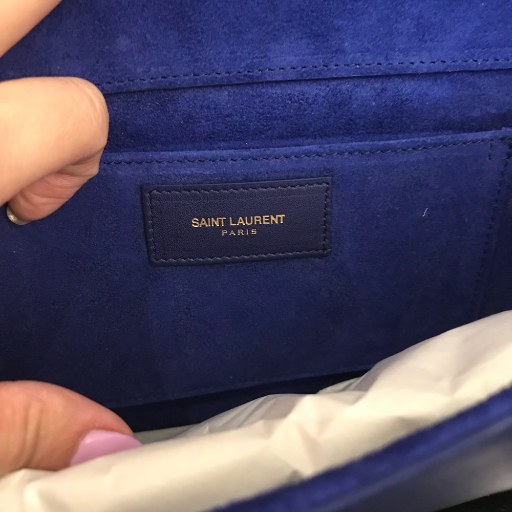 New Auth Saint Laurent Y Clutch w/GHW - Picture 6 of 7
